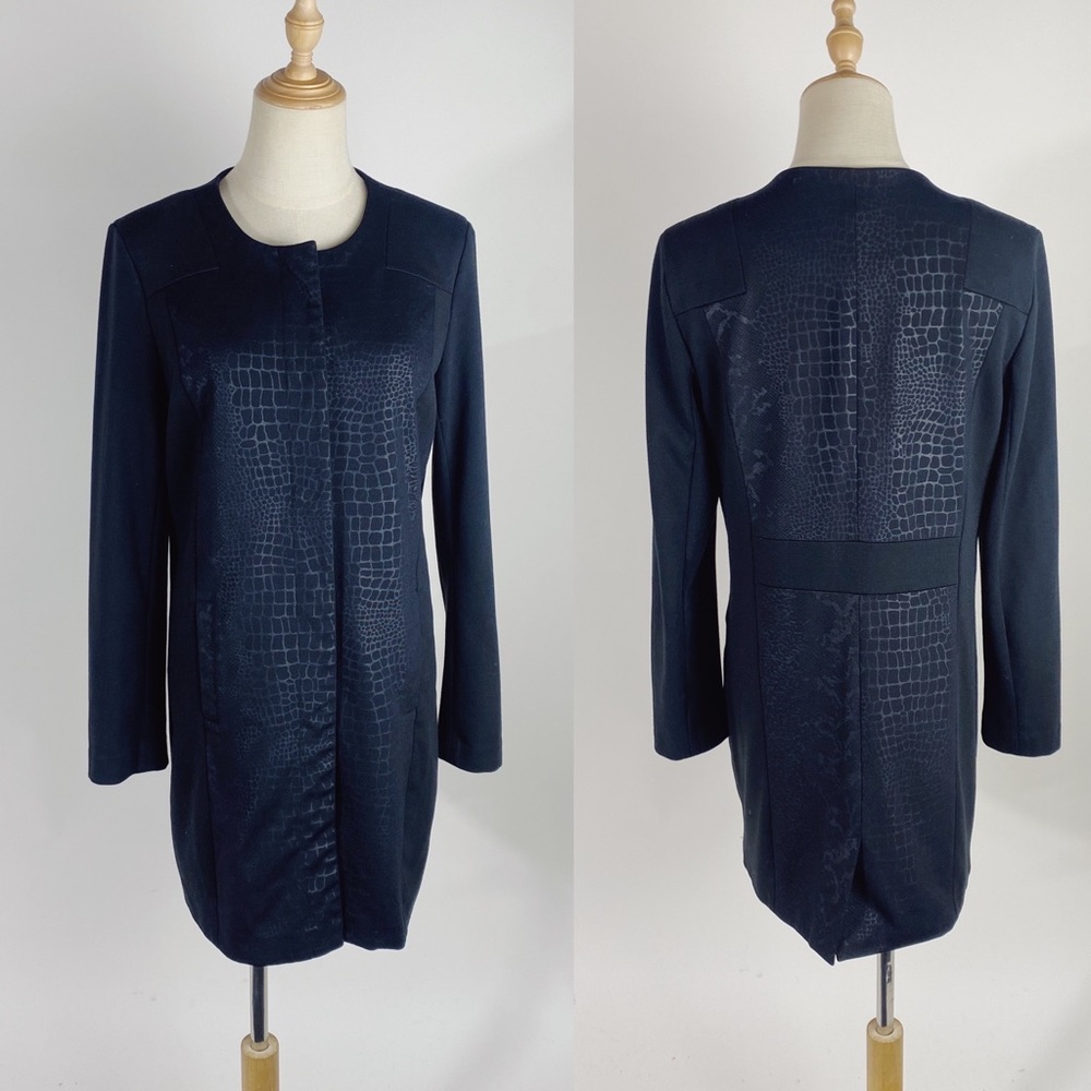LAUNDRY BY SHELLI Crock Embossed Lightweight Dressy Jacket Black Womens 6